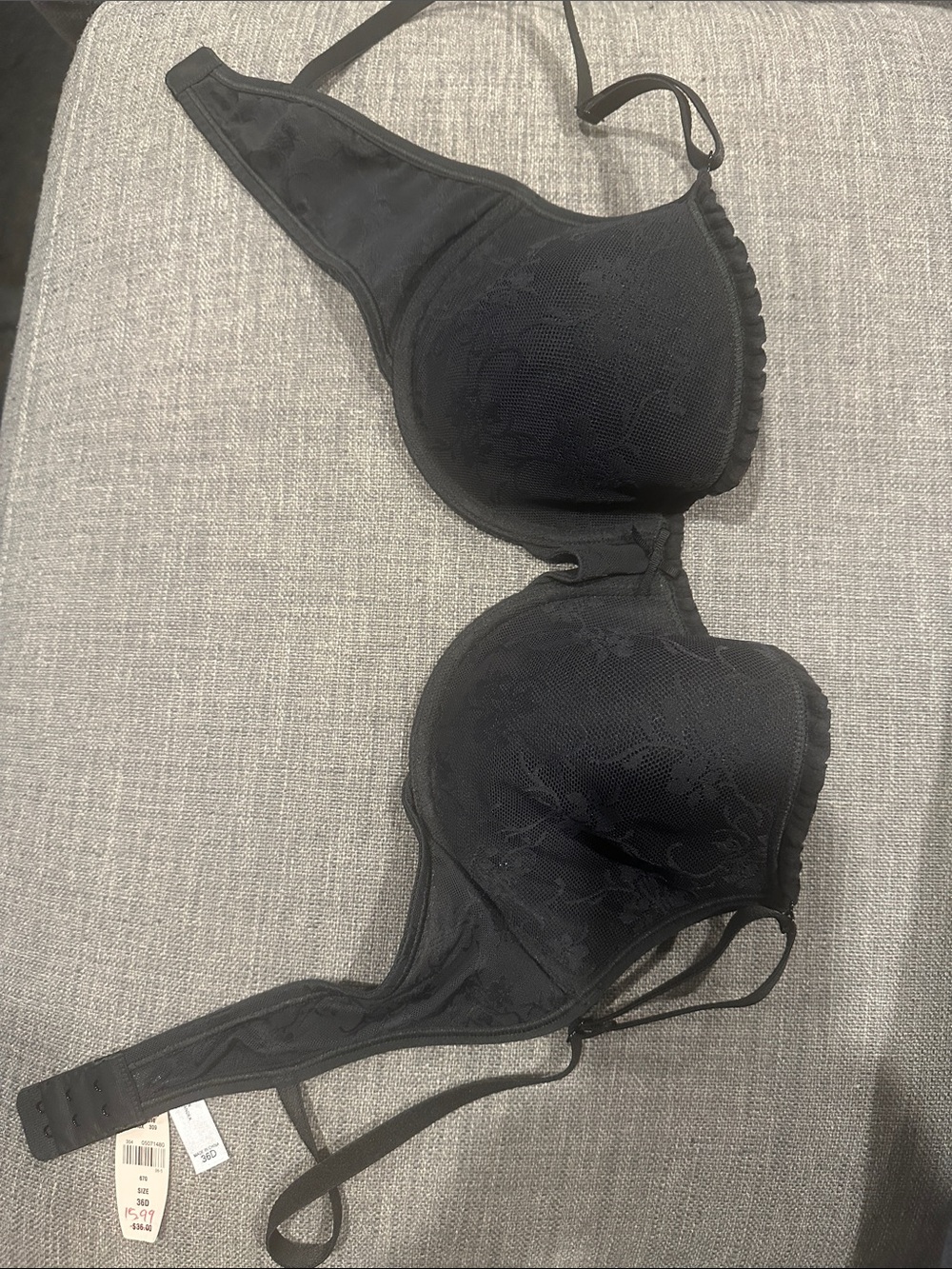 Victoria's Secret Black Lace covered lightly lined Underwire Bra